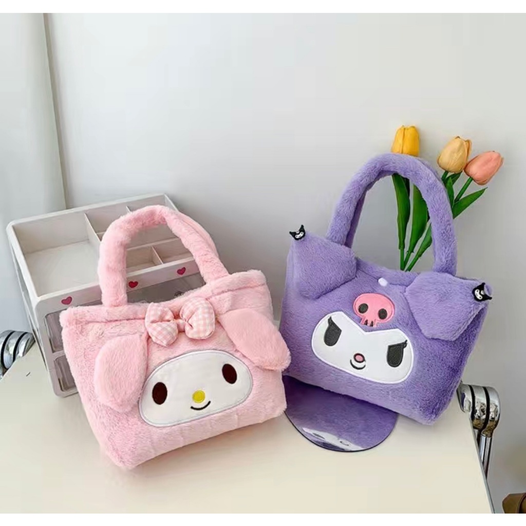 Mikayla Cute Plush Kawaii Cosmetic bag Cartoon Handbag Kuromi Large