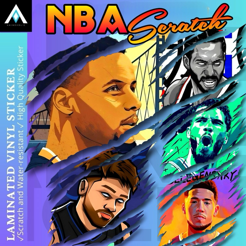 NBA PREMIUM SCRATCH DESIGN LAMINATED VINYL STICKERS | Shopee Philippines