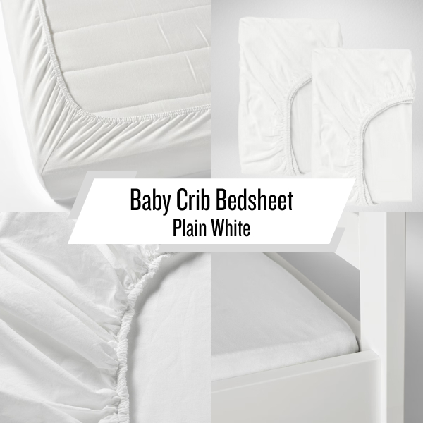 Crib Bedsheet Plain White Canadian Cotton