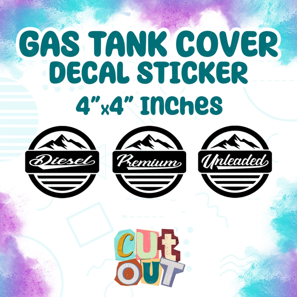 GAS TANK COVER DECAL STICKER 4x4 Inches UNLEADED DIESEL PREMIUM