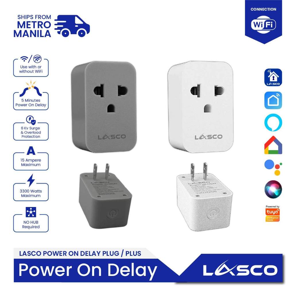 Lasco Power On Delay Plug Smart Socket Wireless Remote Control With Or