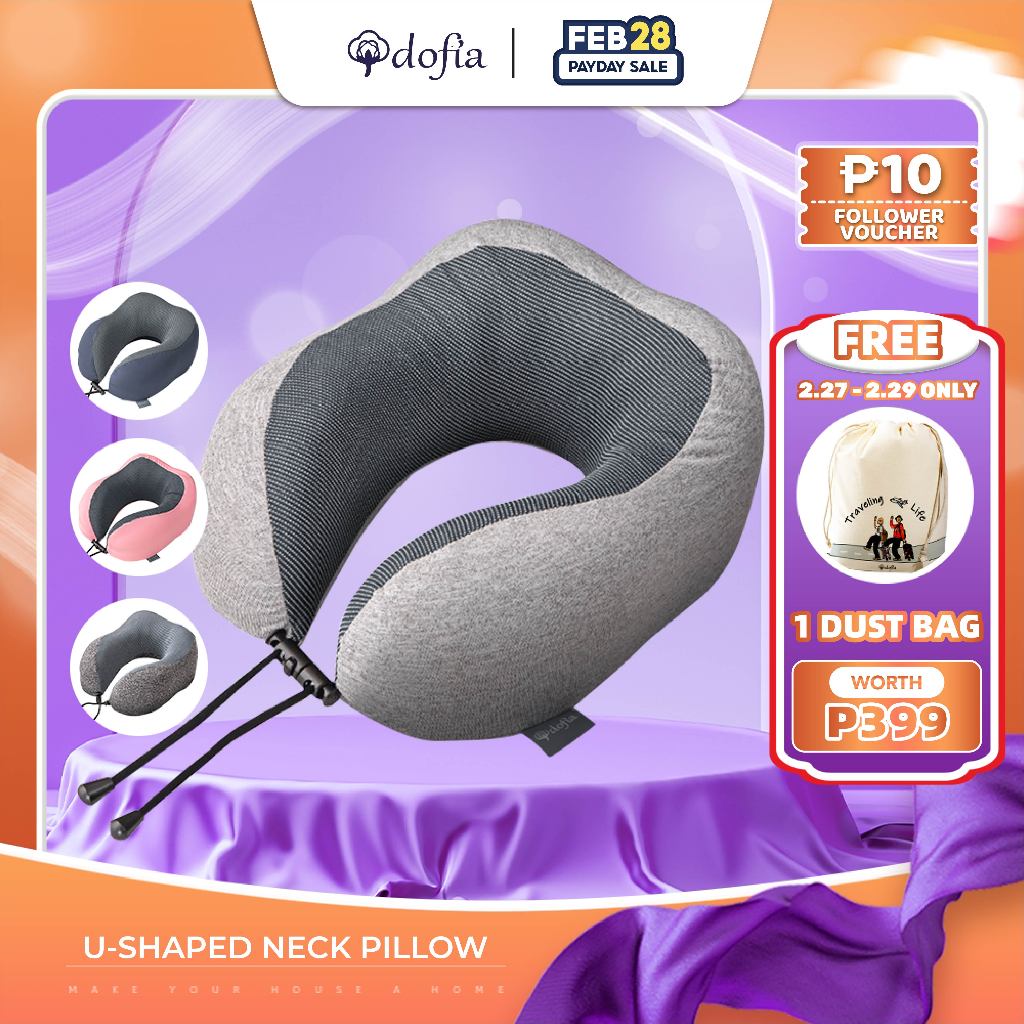 Dofia U-shaped Aircraft Neck Pillow Office & Trip & Nap Washable Gift ...