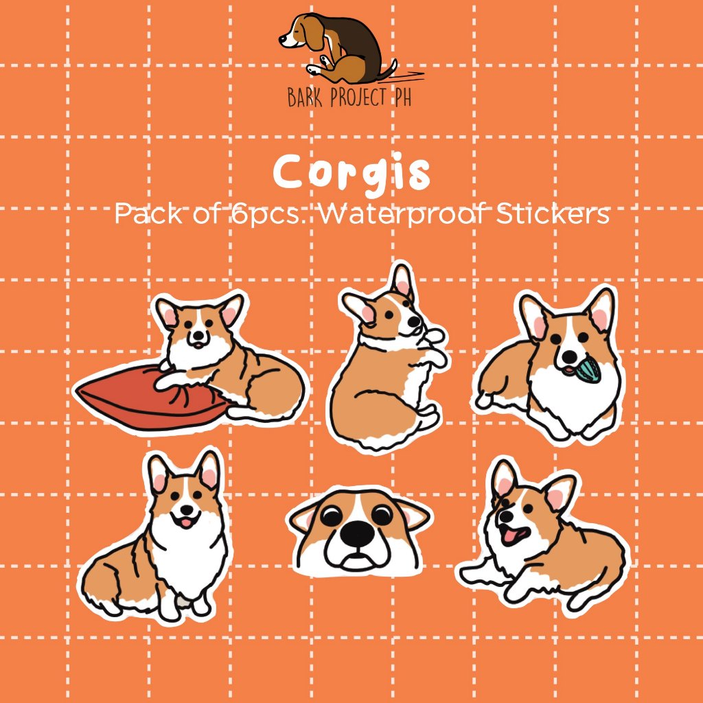 Bark Project waterproof vinyl sticker pack corgi | Shopee Philippines