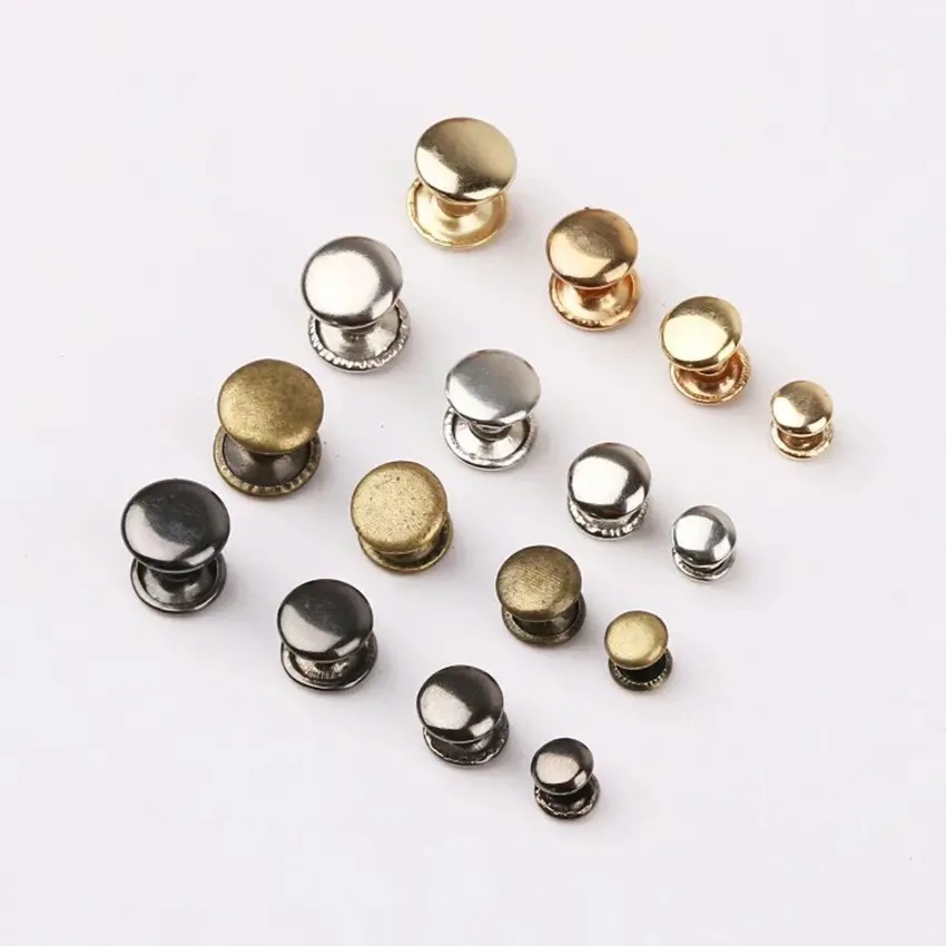 A83- 100 pairs/sets Double Cap Rivets Iron Material in Gold,Silver ...