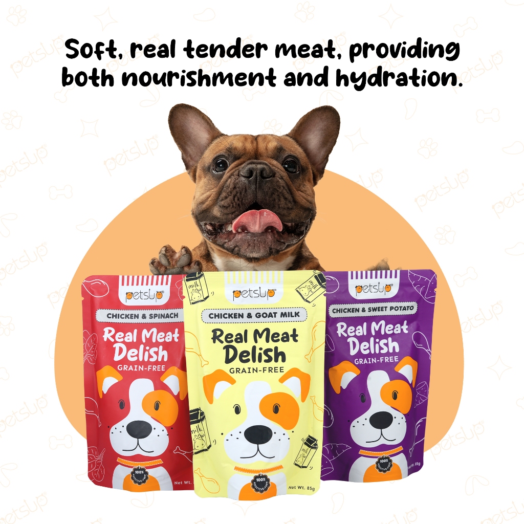 Petsup Dog Wet Food Real Meat Delish 85g Dog Puppy Chicken and Spinach Pet Food Dog Snack Puppy Trea Shopee Philippines