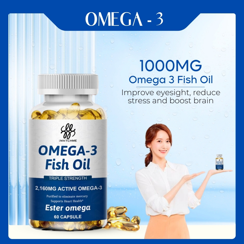 Omega 3 Fish Oil Capsules Rich in DHA and EPA improve eyesight, reduce stress and boost brain