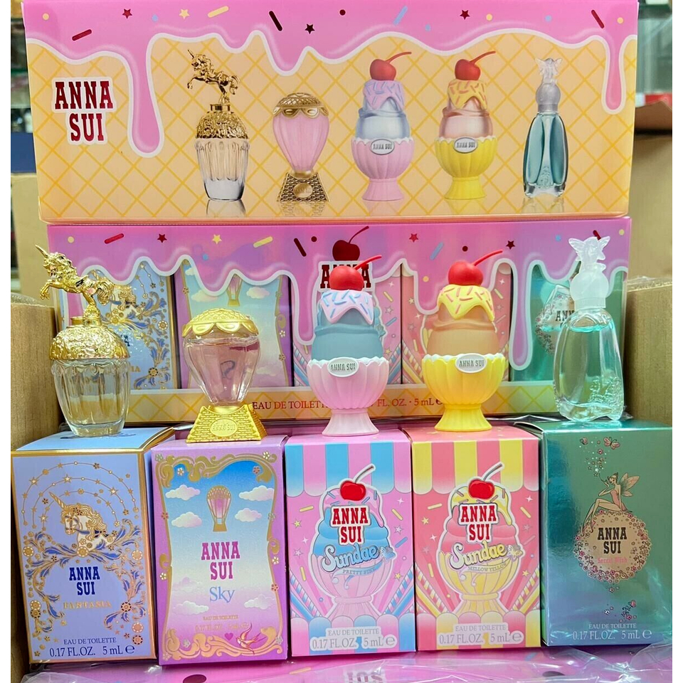Anna Sui Mini Set 5x5ml (fantasia, sky, sundae pretty pink, sundae ...