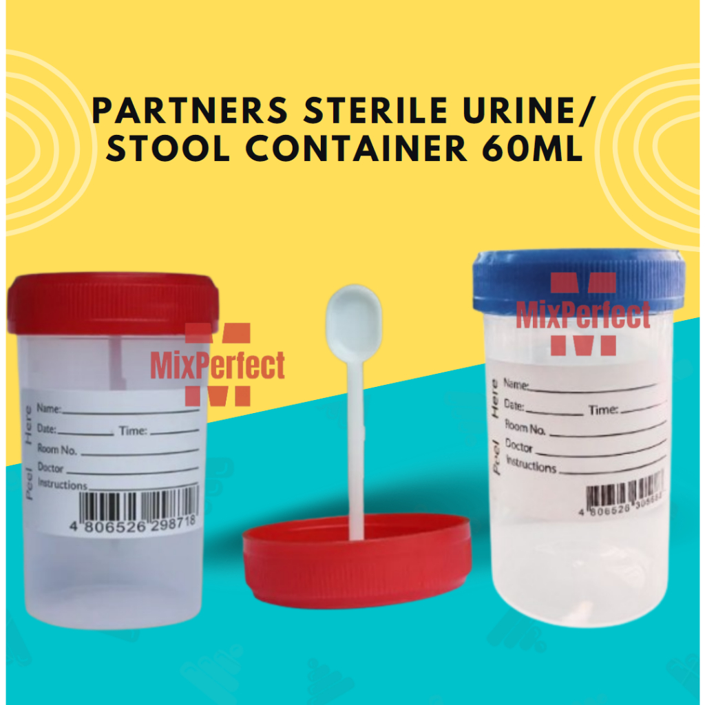 (MIX-J) Partners Sterile Stool Urine Container 60mL (1 Piece) | Shopee ...