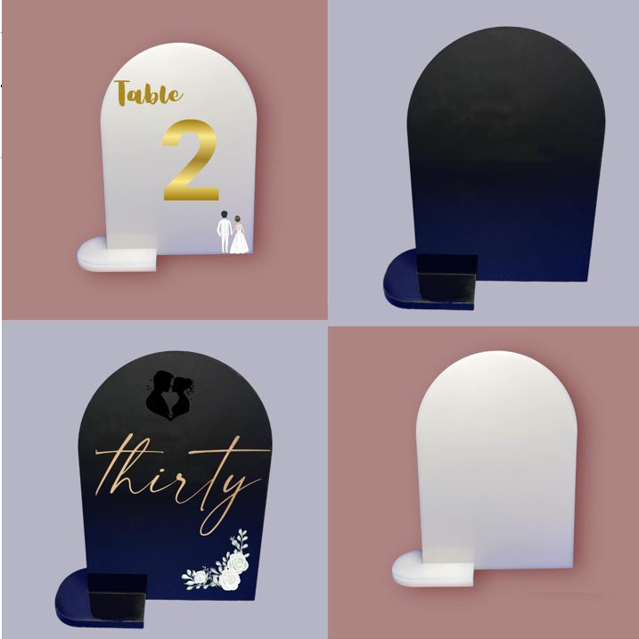 2sets ARCH Acrylic stand w/ thick base [8"x10"] [8.5"x11"] Guest Name