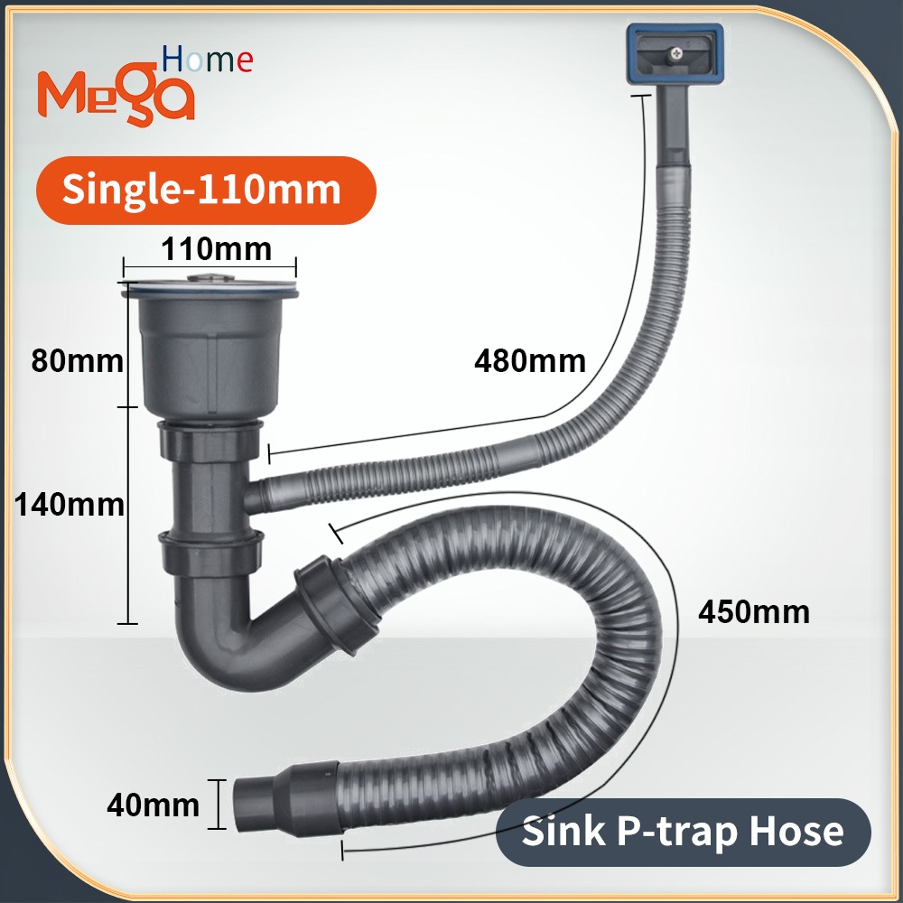 Ktichen sink p trap set Sink Strainer with Expandle Hose | Shopee ...