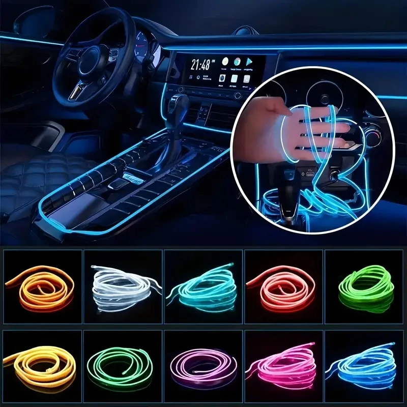 2M 5M Car LED Strip Light DIY Car Interior Light USB Ambient Light ...