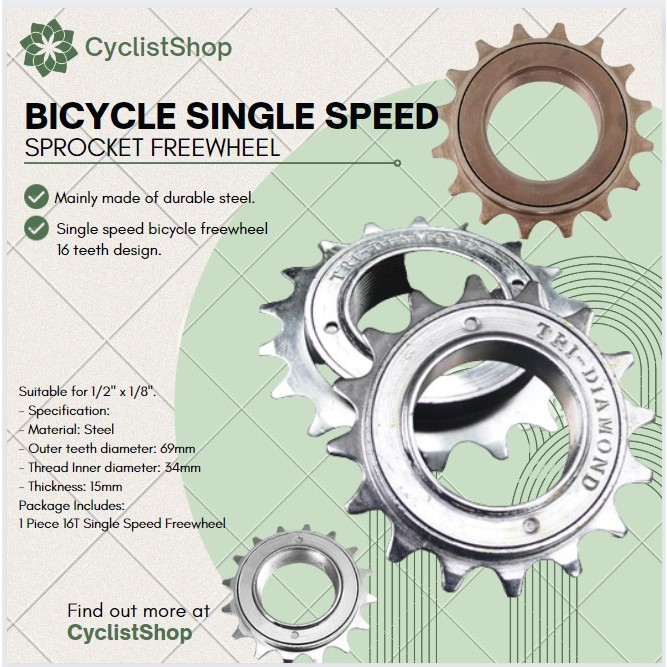 BICYCLE SINGLE SPEED SPROCKET FREEWHEEL STANDARD SIZE Shopee Philippines