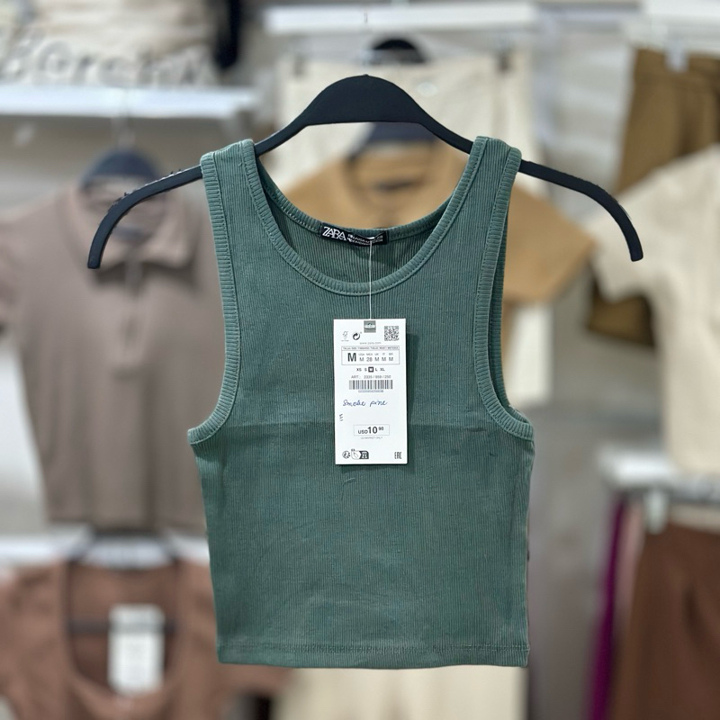 Stretch Knit Knitted Vest Top Zara Zara Racerback Tank Ribbed