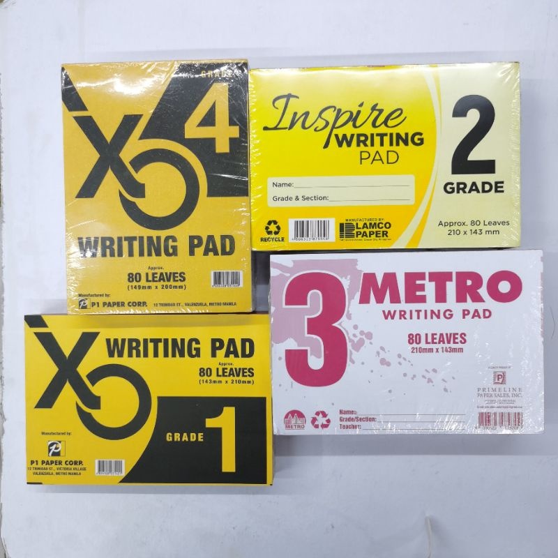 10pad Writing pad grade 1,2,3,4 (package) | Shopee Philippines