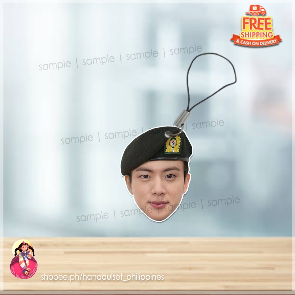 Welcome Back Soldier Jin cellphone bubble head keychain | cellphone ...