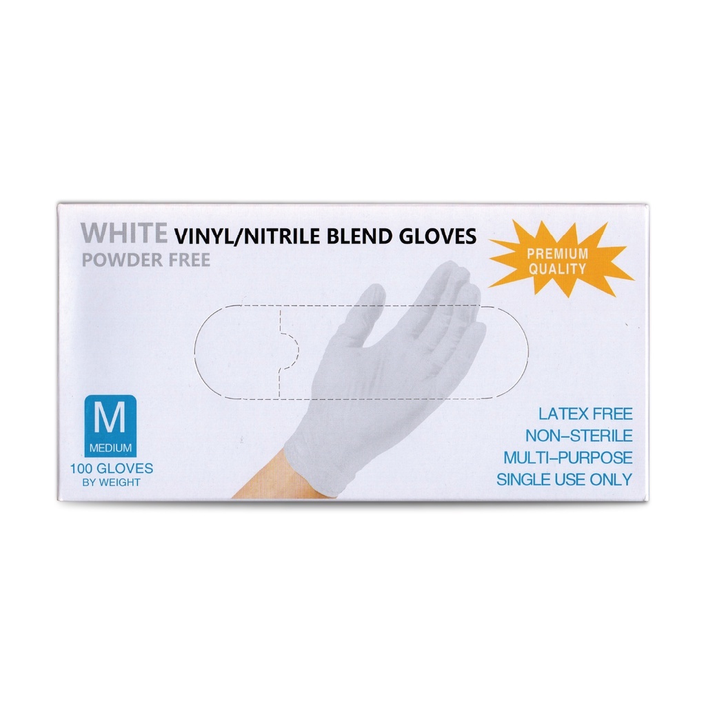 TQTQ 100PCS disposable gloves Examination VINYL/NITRILE BLEND