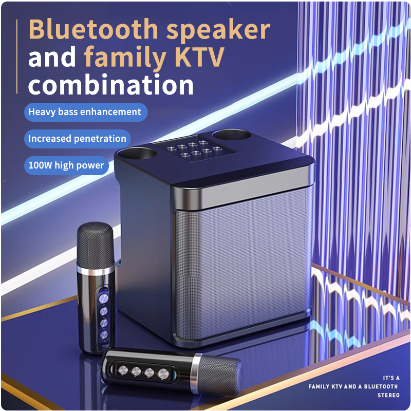 Karaoke bluetooth speaker Wireless Dual Microphone with microphone ...