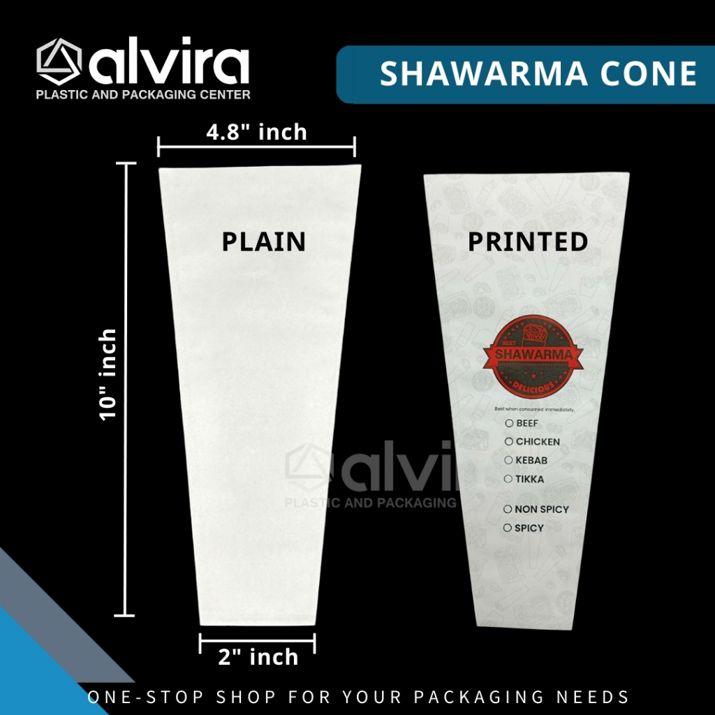 Shawarma Wrapper Greaseproof Plain and with Print Label 10