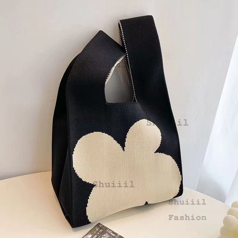 Shuiiil Knit Handbag Girls Handmade Tote Bag Reusable Shopping Bag Travel Bag Women High Quality Shopee Philippines