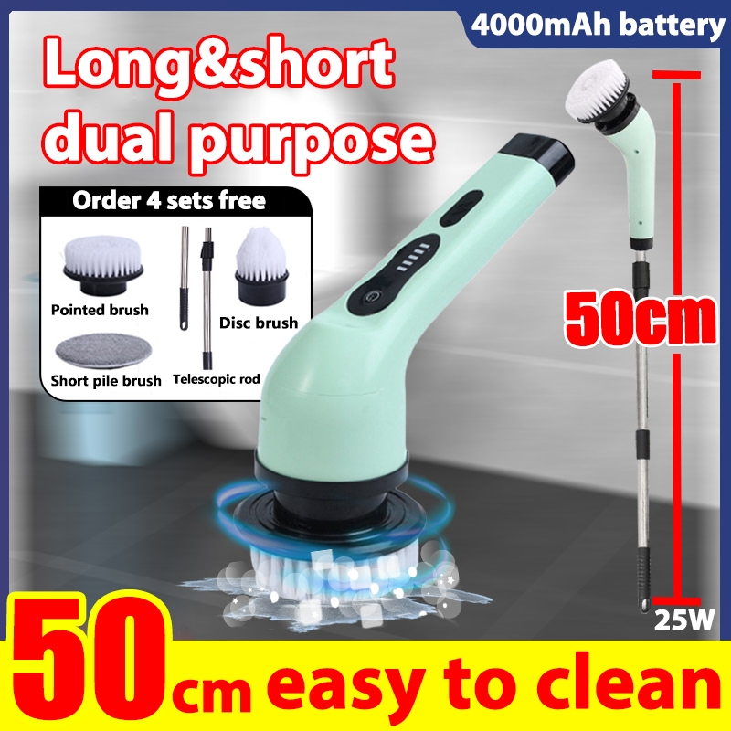 Rechargeable Multi function Electric Cleaning Brush with Long Handle ...