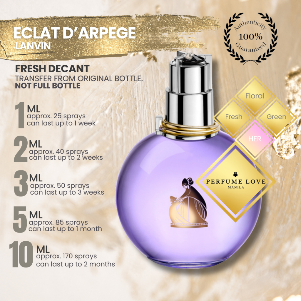 Perfume Decant Lanvin Eclat Darpege Shopee Philippines 