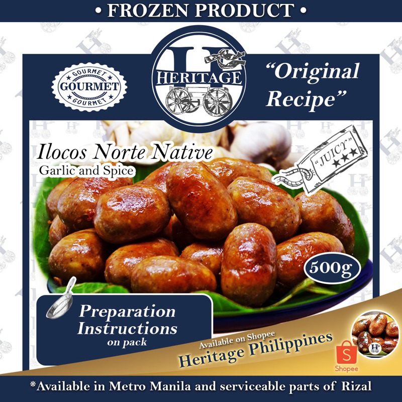 Heritage Philippines Gourmet Longganisa - Ilocos Norte Native (Garlic ...