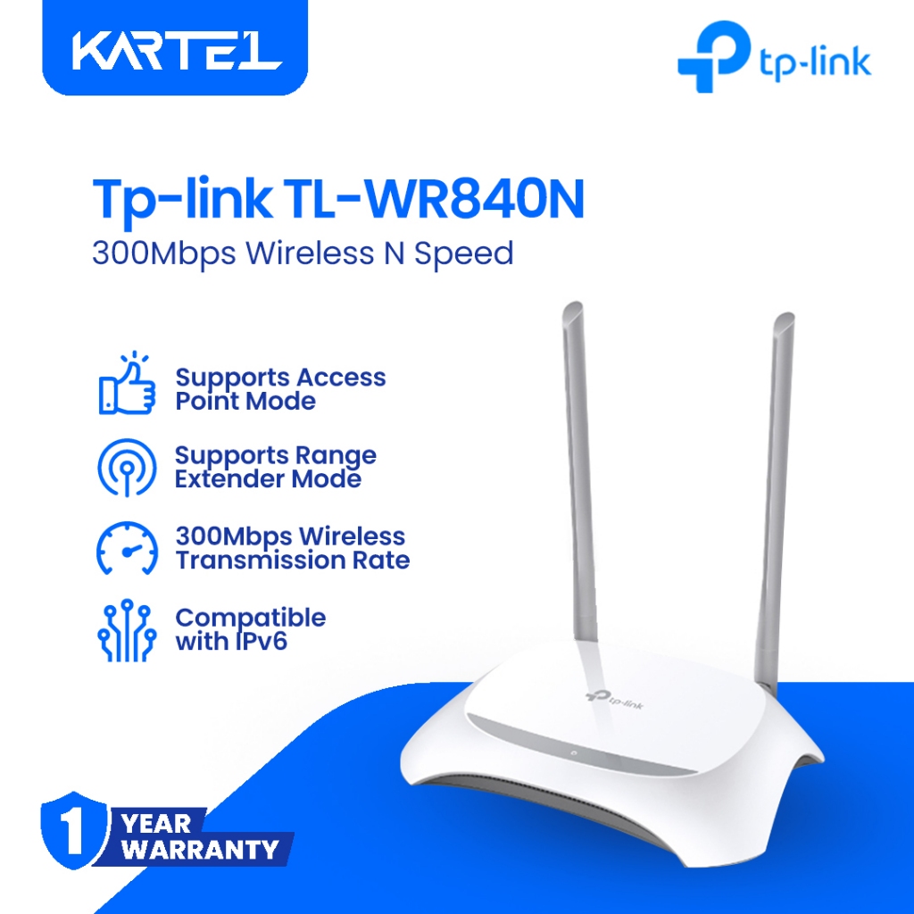 TP-Link TL-WR840N 300Mbps Wireless N Router | Shopee Philippines