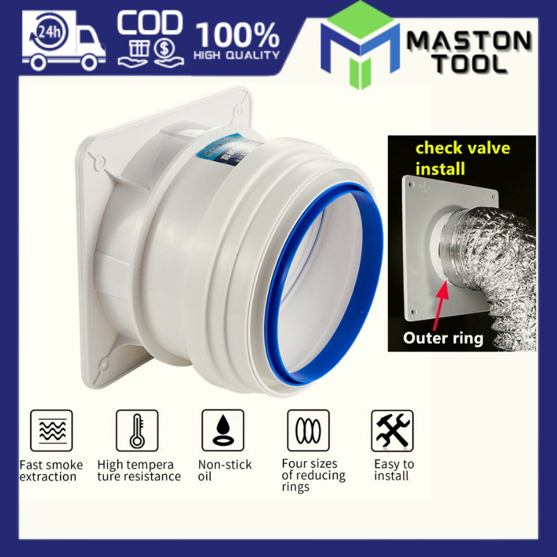 150-200mm PVC Exhaust Fan Check Valve Round Pipe Backdraft Damper 75 ...