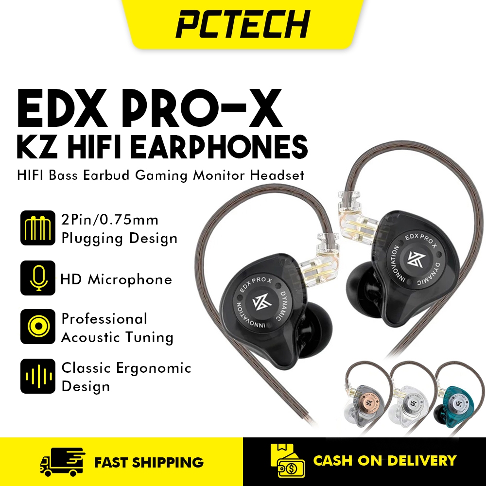 KZ EDX PRO X Dynamic Drive Earphone HIFI Bass Earbud Sport Music ...