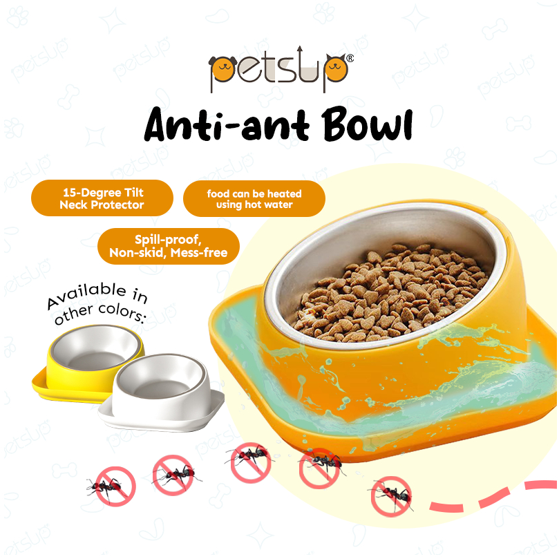 Petsup Anti-ant Pet Food Bowl Dog Cat Stainless Steel Bowls Separable ...