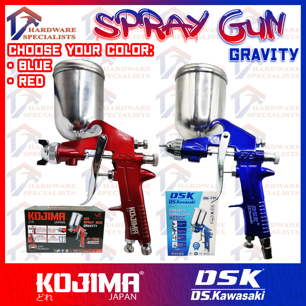 Gravity Air Spray Gun F-75G 400CC Kojima RED or DS Kawasaki BLUE ...