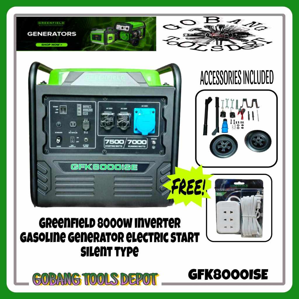 Greenfield inverter gasoline generator 8000W silent type with free ...