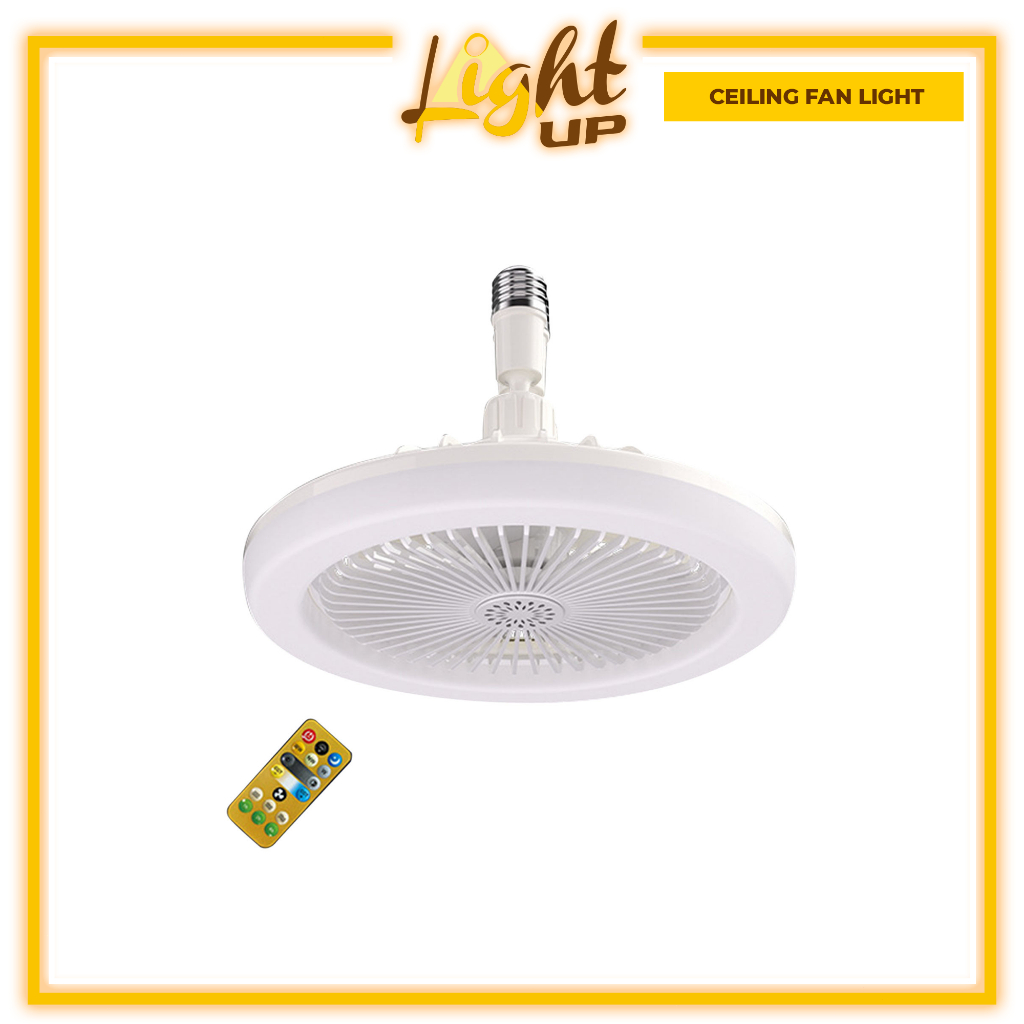 LIGHT UP Socket Fan Light With Remote Tri-Color LED Light Dimmable ...
