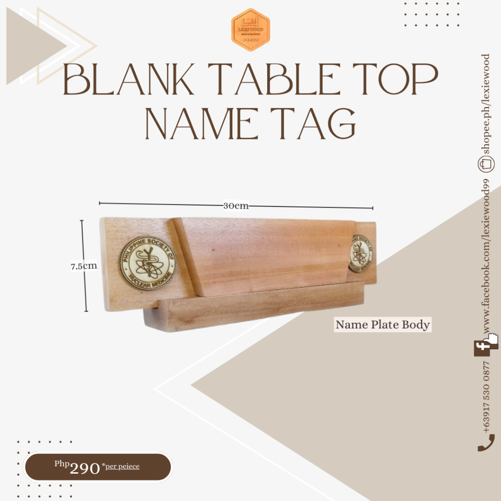 Blank Table Top Name Tag Gemelina Wood | Shopee Philippines