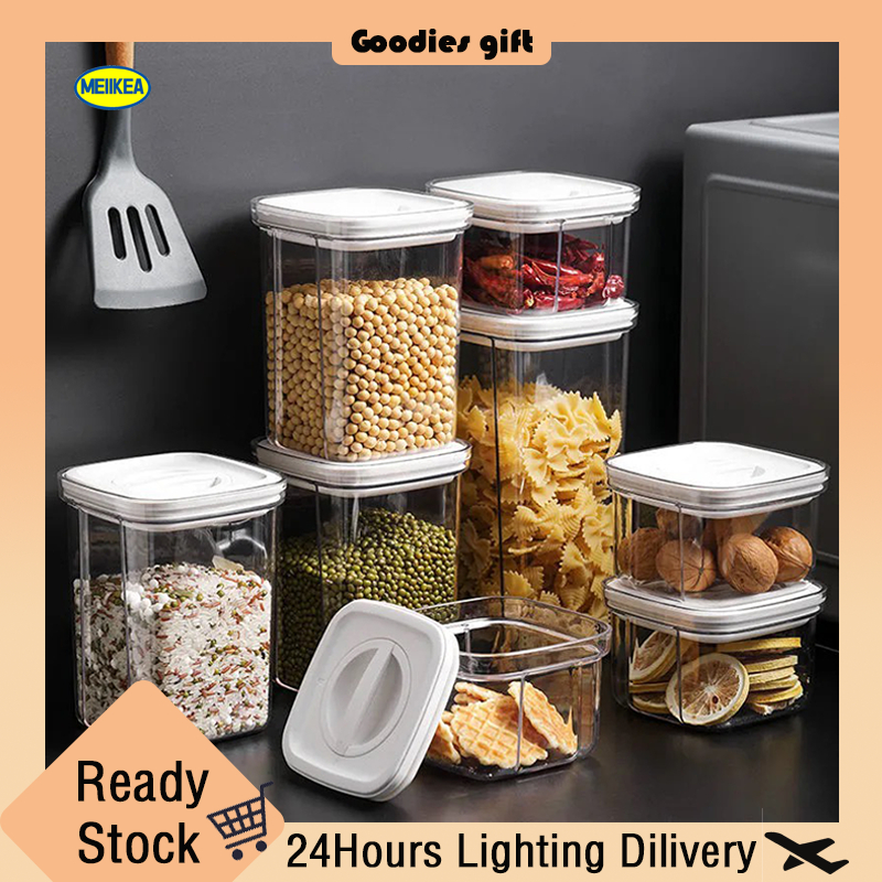 Plastic sealed jar Food jar Kitchen multigrain keep fresh Clear Sealed ...