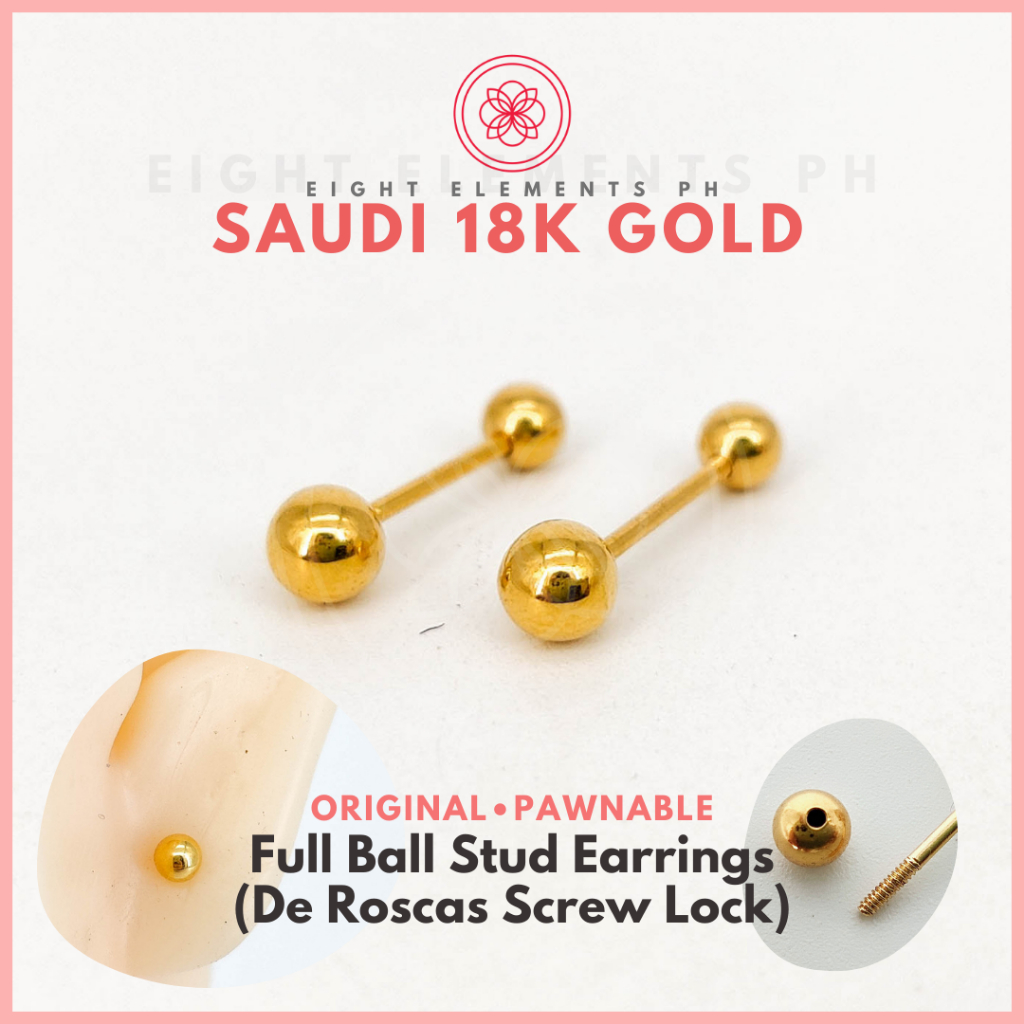 Cod Pawnable K Earrings Saudi Gold Whole Full Ball And Ball Stud De