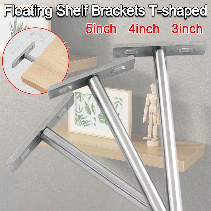 3/4/5 Inches Invisible Shelf Support Bracket T-Shaped HEAVY DUTY Round ...