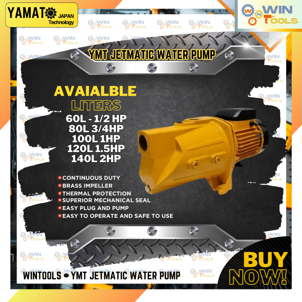 YAMATO JETMATIC WATER PUMP JET [60L-1/2HP, 80L-3/4HP, 100L-1HP, 120L-1 ...