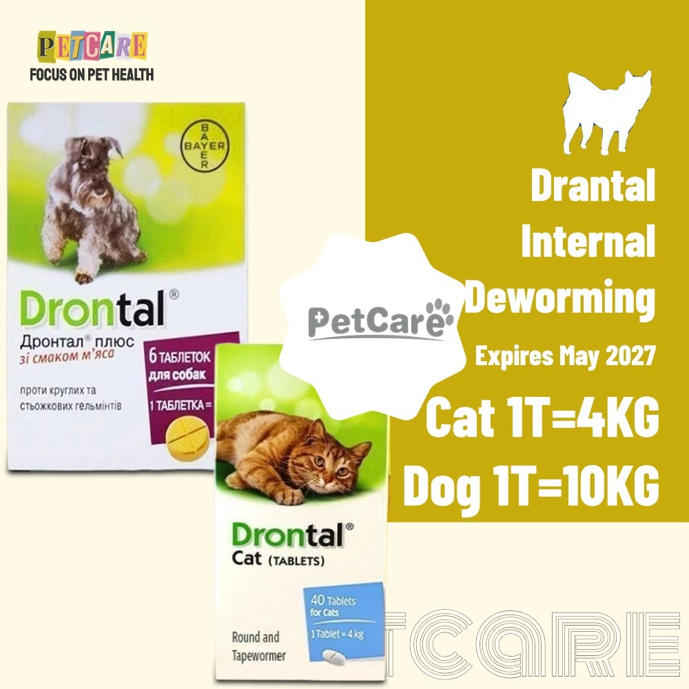 Drontal Deworming for Cat Dog Puppy Nematocide Dewormer for Dog Cats Puppy Kitten Tablet By 3