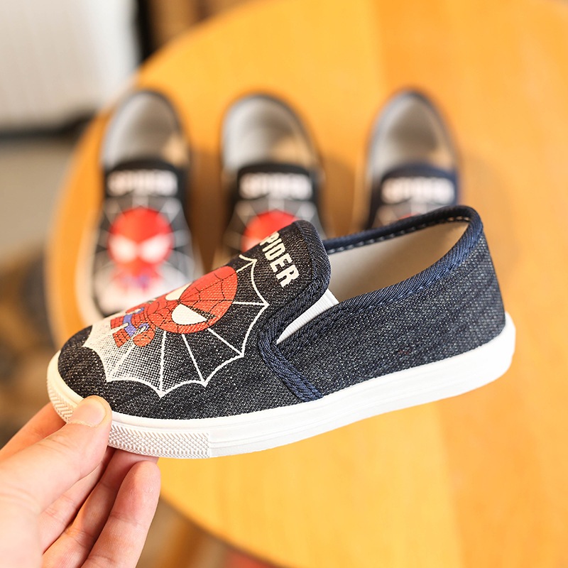Low Top Kids Toddler Lightweight Rubber Shoes Slip On Cute Cartoon  Spider-Man Shoes For Boys Girls