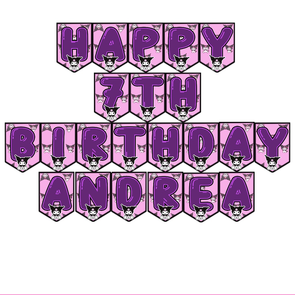 Customized KUROMI Happy Birthday Banner | Shopee Philippines
