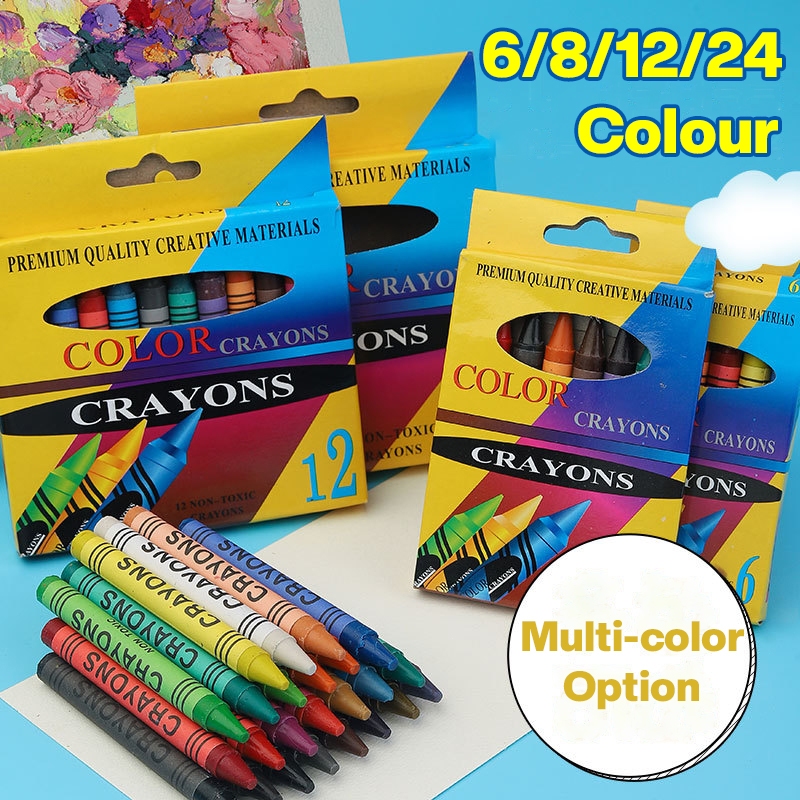 6/8/12/24Pcs Set Generic Crayon Crayons Set Art Painting Pens Primary ...