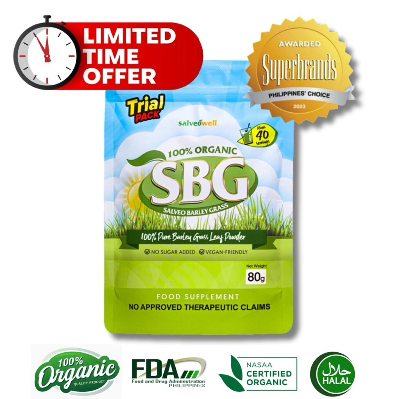 Salveo Barley Grass Trial Pack 80grams | Shopee Philippines