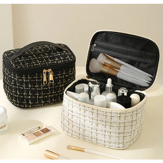 BS Lux Fashion Cylinder Cosmetic Bag Portable Large Capacity Travel ...