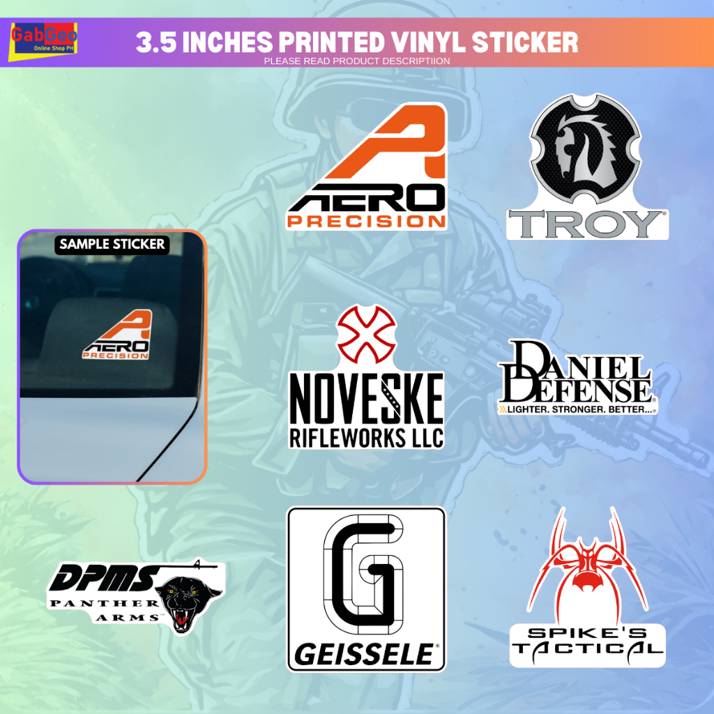 Rifle Enthusiast Tactical Military Laminated Waterproof Vinyl Sticker ...
