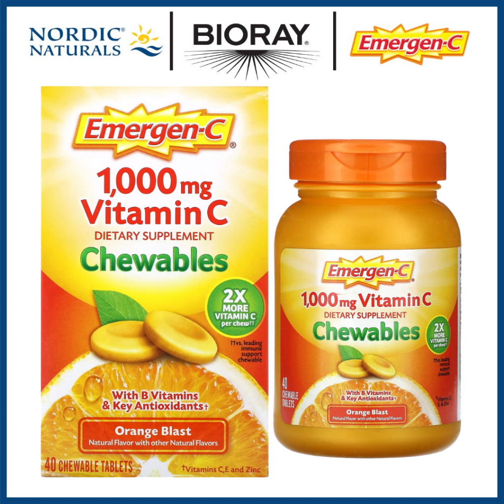 Nordic Naturals EmergenC, Vitamin C Chewables, Orange Blast, 500 mg