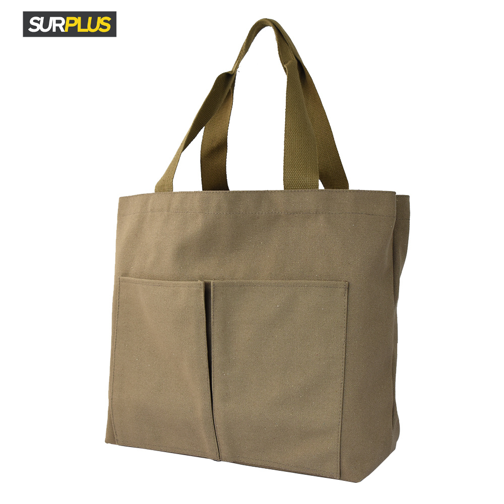 Surplus Unisex Canvas Tote Bag With Pockets Shopee Philippines