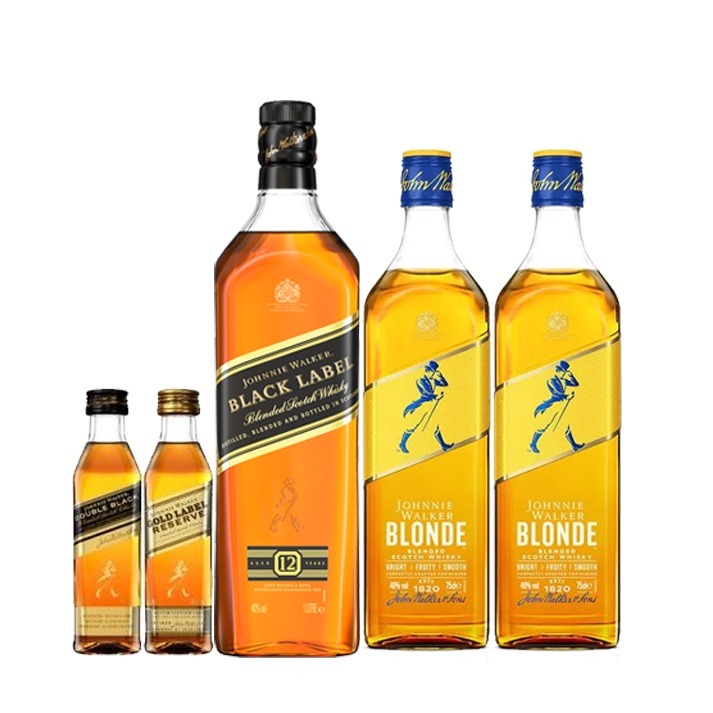 Johnnie Walker Bundle: 2x JW Blonde 700ml, 1x JW Black 1L w/ JW Double ...