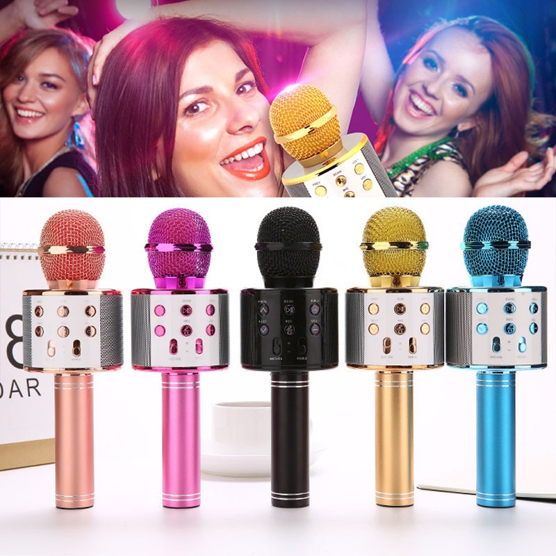 WS858 Wireless portable microphone Karaoke Bluetooth handheld ...