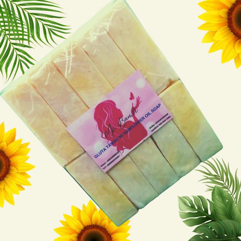 GLUTA TAWAS WITH SUNFLOWER OIL bar soap 1kg 10pcs per pack (100g each